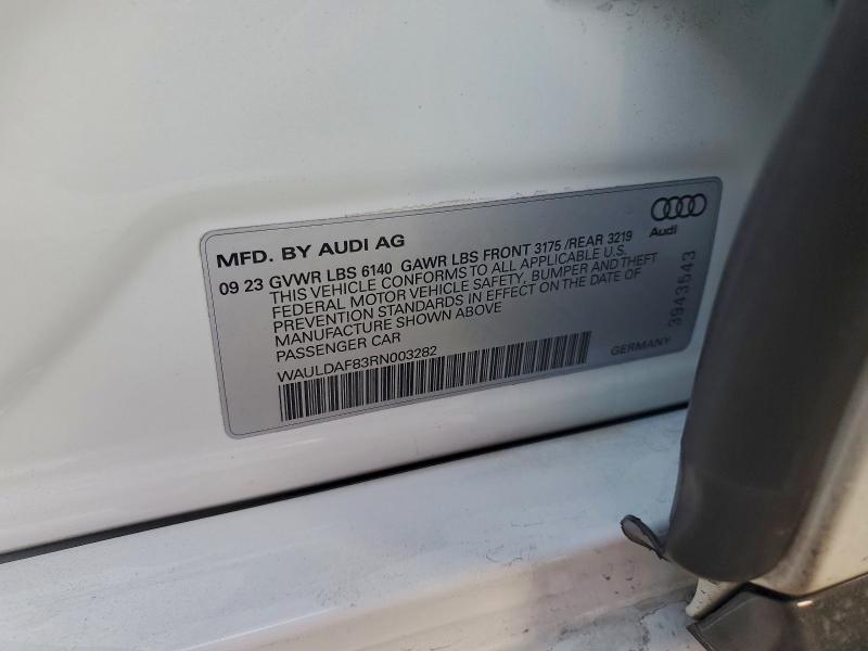2024 Audi A8 მანქანა იყიდება აუქციონზე, vin: WAULDAF83RN003282, აუქციონის ნომერი: 97991405