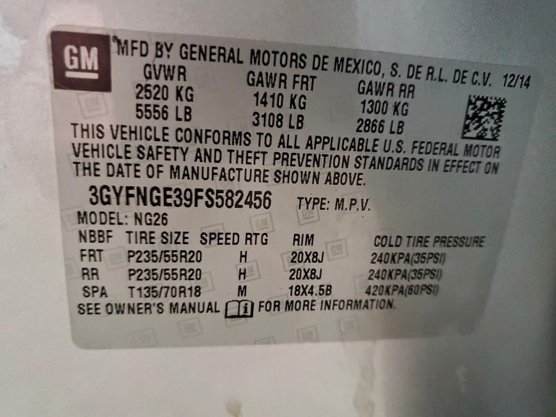 Продажа на аукционе авто 2015 Cadillac Srx, vin: 3GYFNGE39FS582456, номер лота: 96964615