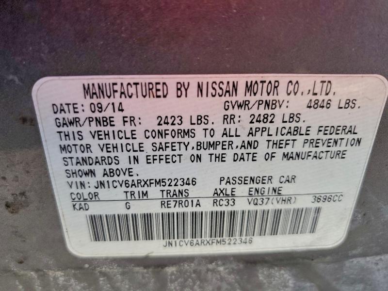 Продажа на аукционе авто 2015 Infiniti Q40, vin: JN1CV6ARXFM522346, номер лота: 97415995