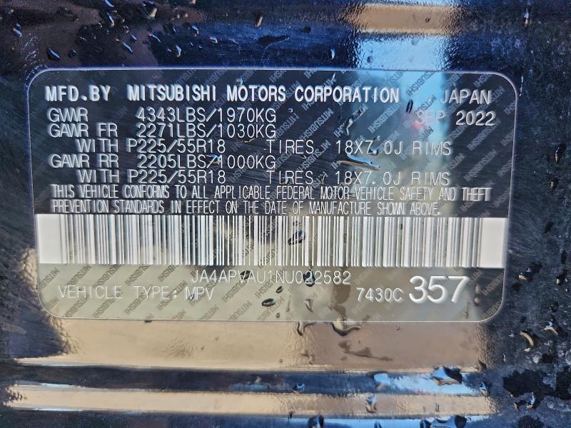 Продаж на аукціоні авто 2022 Mitsubishi Outlander Sport, vin: JA4APVAU1NU022582, номер лоту: 98013635