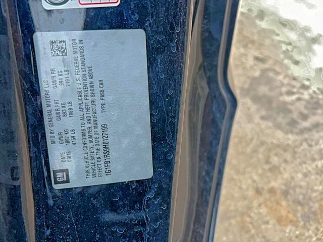 95996825 :رقم المزاد ، 1G1FB1RS9H0127199 vin ، 2017 Chevrolet Camaro Lt مزاد بيع