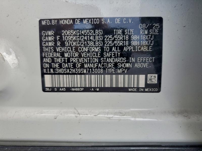 Aukcja sprzedaży 2025 Acura Adx, vin: 3HDSA2H39SM713008, numer aukcji: 94541105