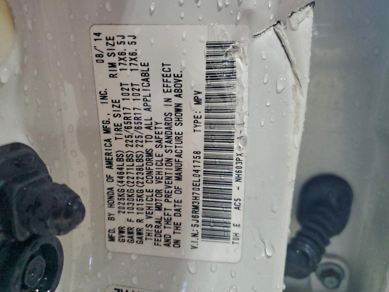 Продаж на аукціоні авто 2014 Honda Cr-v, vin: 5J6RM3H70EL041758, номер лоту: 95006625
