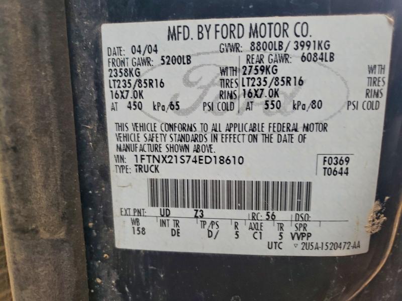 Продаж на аукціоні авто 2004 Ford F250, vin: 1FTNX21S74ED18610, номер лоту: 94121525