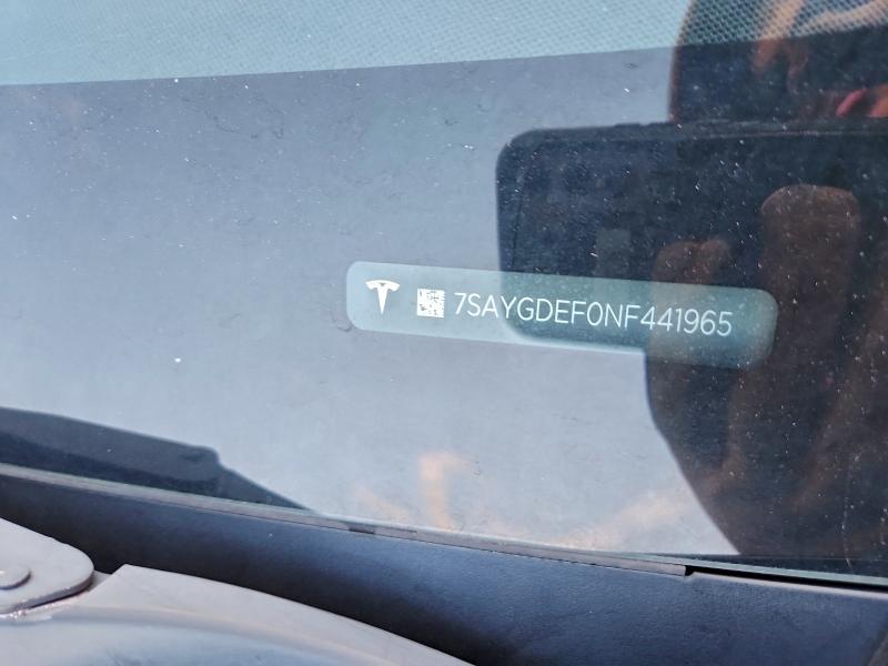 Продаж на аукціоні авто 2022 Tesla Model Y, vin: 7SAYGDEF0NF441965, номер лоту: 92868645