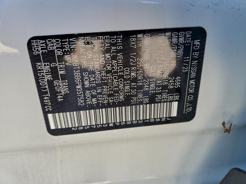 2023 Nissan Rogue Sv მანქანა იყიდება აუქციონზე, vin: JN8BT3BB6PW357582, აუქციონის ნომერი: 97164255