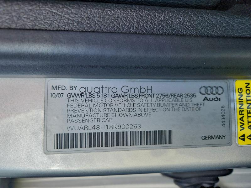 Продажа на аукционе авто 2008 Audi S4 Quattro, vin: WUARL48H18K900263, номер лота: 97583505