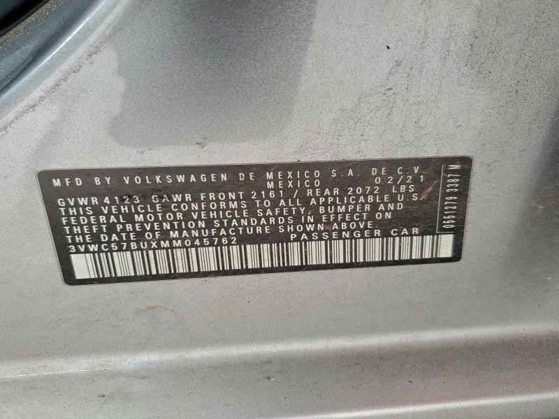 98079245 :رقم المزاد ، 3VWC57BUXMM045762 vin ، 2021 Volkswagen Jetta مزاد بيع