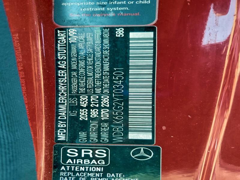 2000 Mercedes-benz Clk 320 მანქანა იყიდება აუქციონზე, vin: WDBLK65G2YT034501, აუქციონის ნომერი: 73710075
