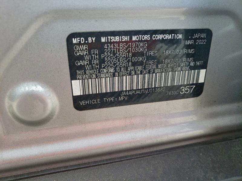 Продаж на аукціоні авто 2022 Mitsubishi Outlander Sport, vin: JA4APUAU1NU013682, номер лоту: 97967455