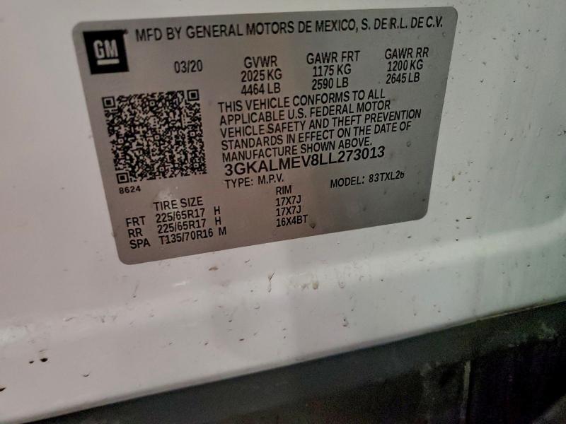 Продаж на аукціоні авто 2020 Gmc Terrain, vin: 3GKALMEV8LL273013, номер лоту: 95569225