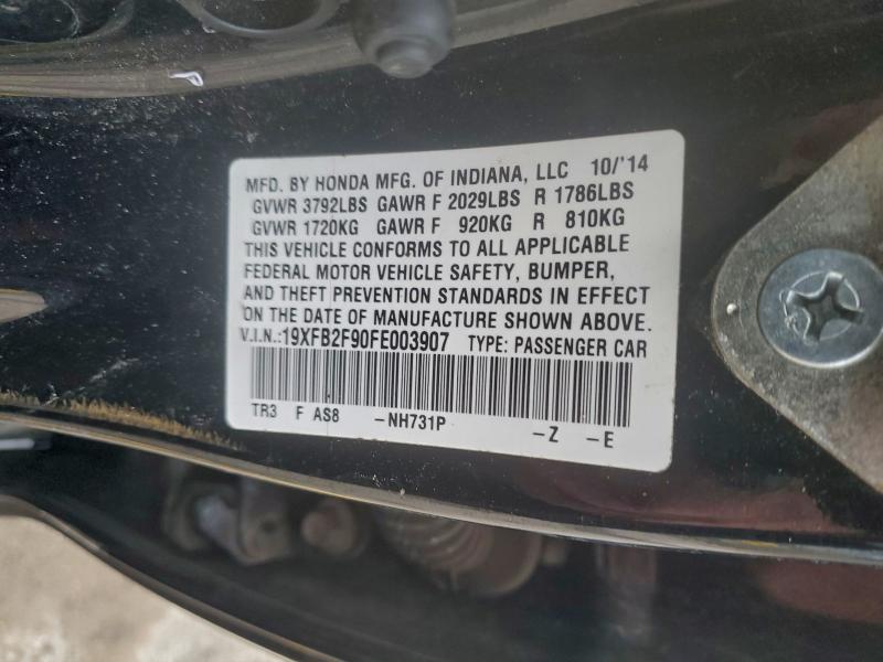 Продаж на аукціоні авто 2015 Honda Civic, vin: 19XFB2F90FE003907, номер лоту: 96944175