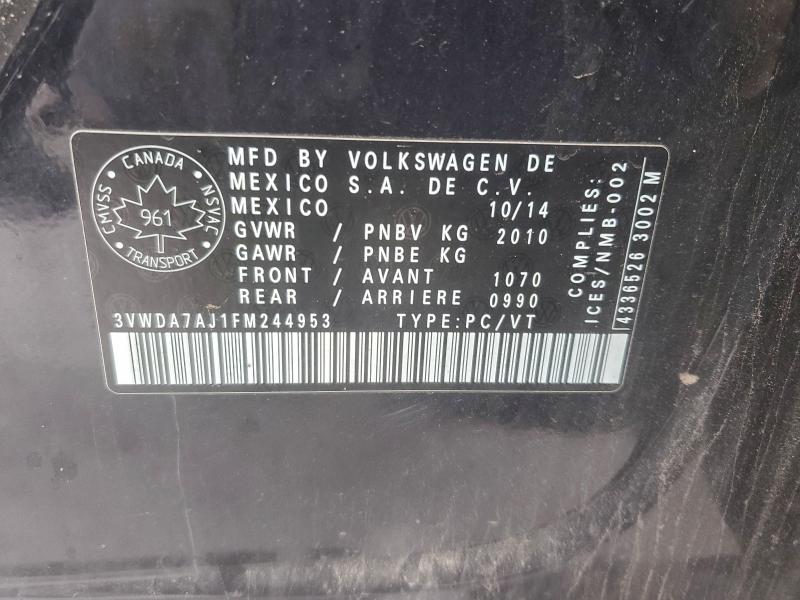 Aukcja sprzedaży 2015 Volkswagen Jetta, vin: 3VWDA7AJ1FM244953, numer aukcji: 93605435