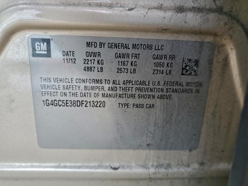 96901225 :رقم المزاد ، 1G4GC5E38DF213220 vin ، 2013 Buick Lacrosse مزاد بيع