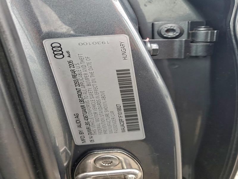 2015 Audi A3 Premium მანქანა იყიდება აუქციონზე, vin: WAUACGFF1F1018927, აუქციონის ნომერი: 96572195