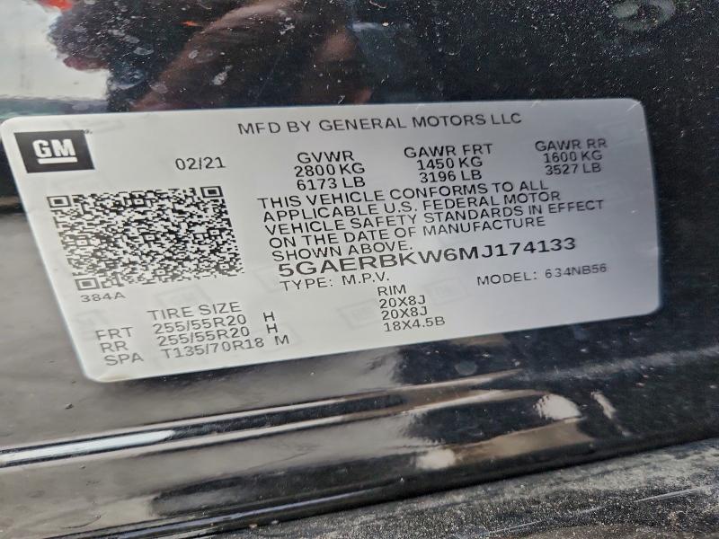 95335275 :رقم المزاد ، 5GAERBKW6MJ174133 vin ، 2021 Buick Enclave Es مزاد بيع