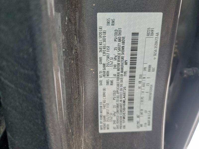 2021 Ford Bronco მანქანა იყიდება აუქციონზე, vin: 1FMDE5BH6MLA68726, აუქციონის ნომერი: 96132115