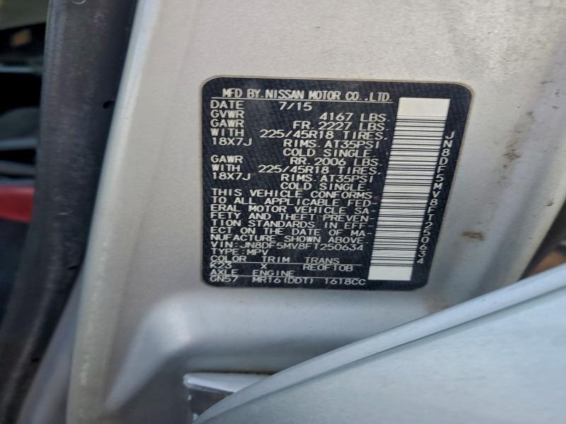 Aukcja sprzedaży 2015 Nissan Juke Nismo, vin: JN8DF5MV8FT250634, numer aukcji: 96506035