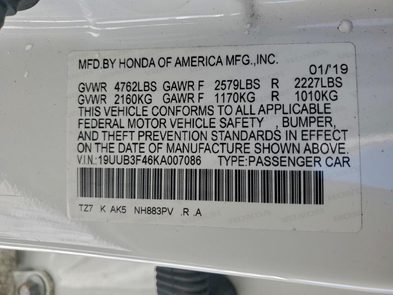 Продаж на аукціоні авто 2019 Acura Tlx, vin: 19UUB3F46KA007086, номер лоту: 96557625