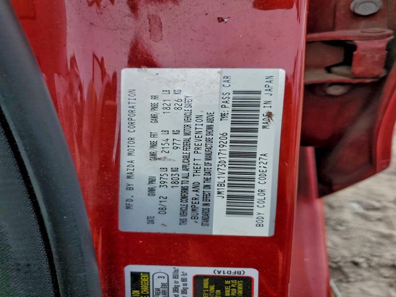 2013 Mazda Mazda3 მანქანა იყიდება აუქციონზე, vin: JM1BL1V73D1719206, აუქციონის ნომერი: 96777715
