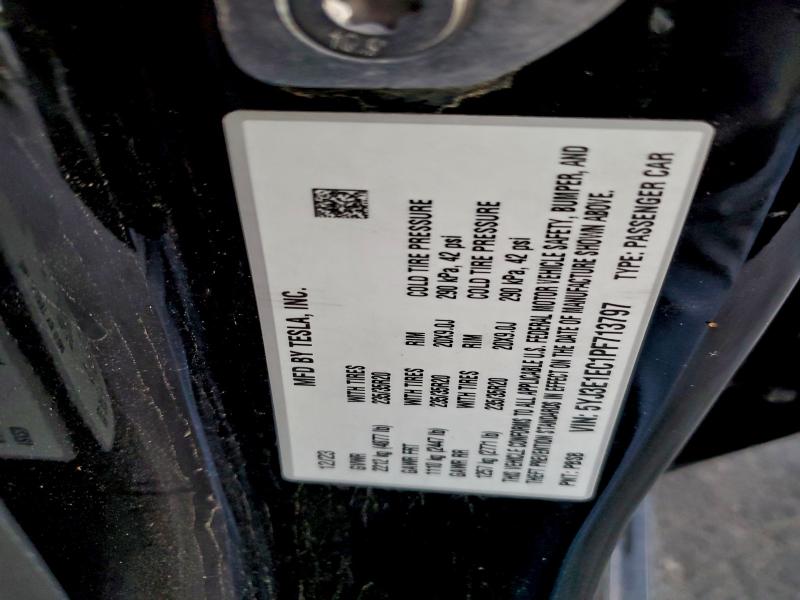 95681415 :رقم المزاد ، 5YJ3E1EC1PF713797 vin ، 2023 Tesla Model 3 مزاد بيع