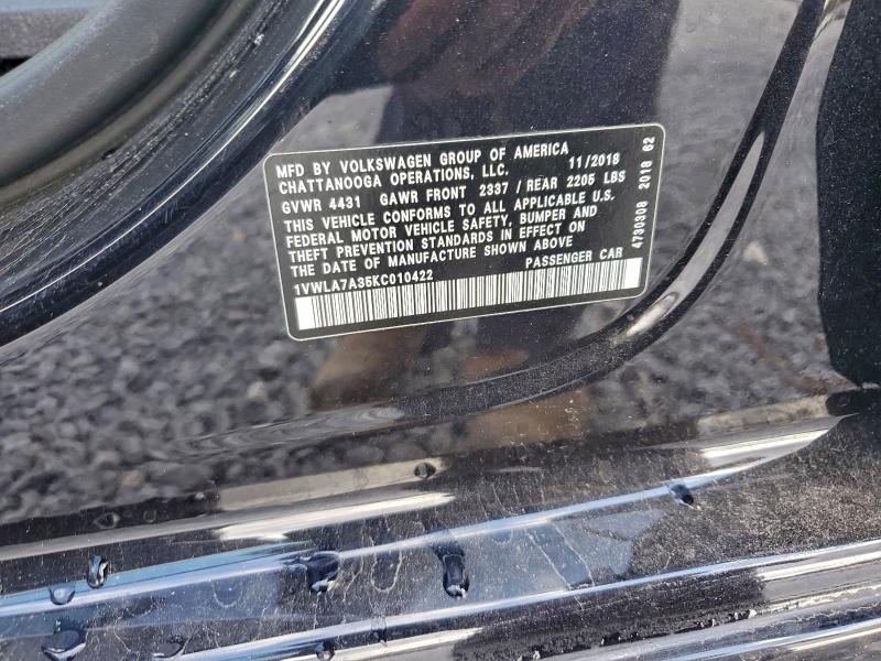 Продаж на аукціоні авто 2019 Volkswagen Passat Wol, vin: 1VWLA7A35KC010422, номер лоту: 95177795
