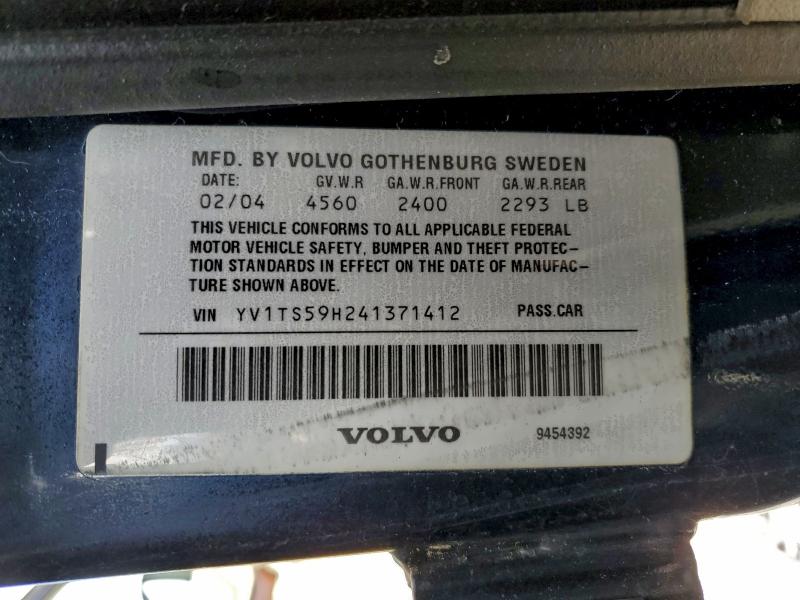 Продаж на аукціоні авто 2004 Volvo S80, vin: YV1TS59H241371412, номер лоту: 97323065