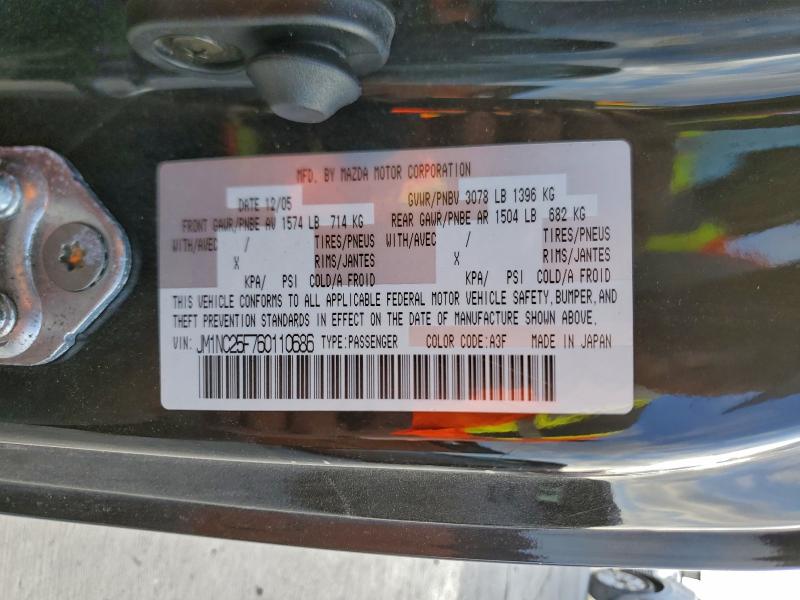 Aukcja sprzedaży 2006 Mazda Mx-5 Miata, vin: JM1NC25F760110686, numer aukcji: 97984065