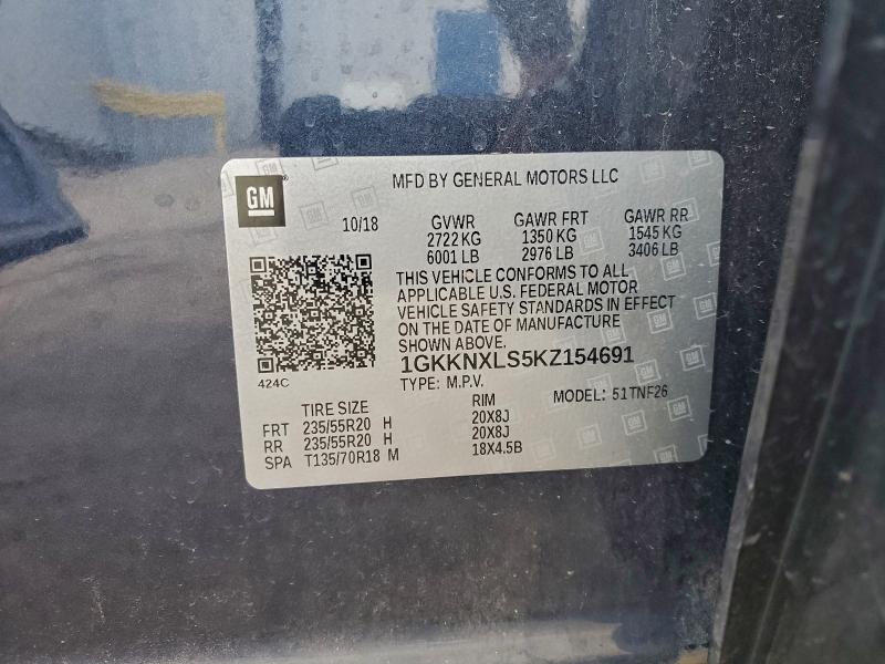 2019 Gmc Acadia მანქანა იყიდება აუქციონზე, vin: 1GKKNXLS5KZ154691, აუქციონის ნომერი: 97441825