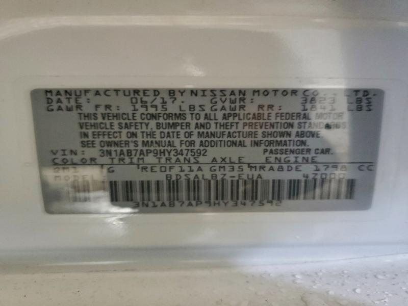 94885255 :رقم المزاد ، 3N1AB7AP9HY347592 vin ، 2017 Nissan Sentra مزاد بيع
