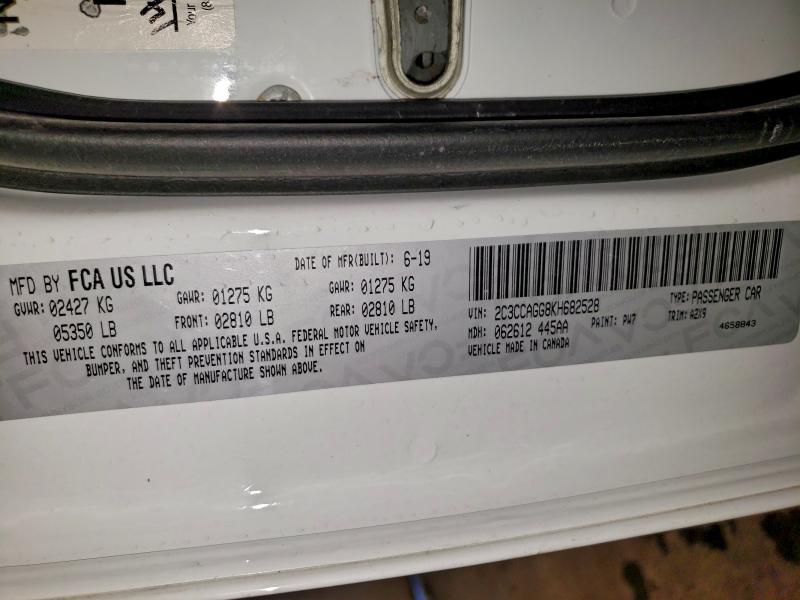 2019 Chrysler 300 მანქანა იყიდება აუქციონზე, vin: 2C3CCAGG8KH682528, აუქციონის ნომერი: 96003955