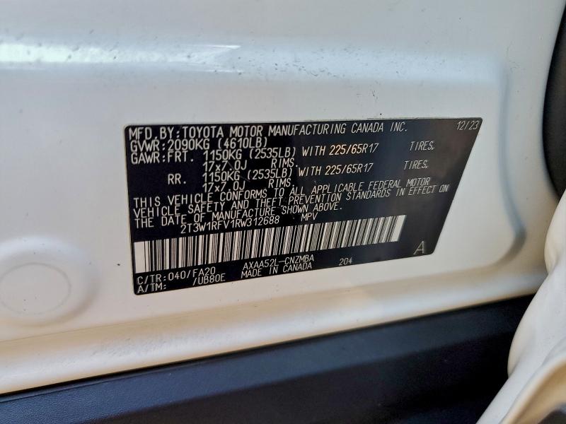 Продаж на аукціоні авто 2024 Toyota Rav4 Xle, vin: 2T3W1RFV1RW312688, номер лоту: 96334765