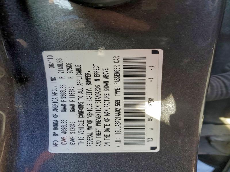 Aukcja sprzedaży 2010 Acura Tl, vin: 19UUA8F21AA021569, numer aukcji: 97225205