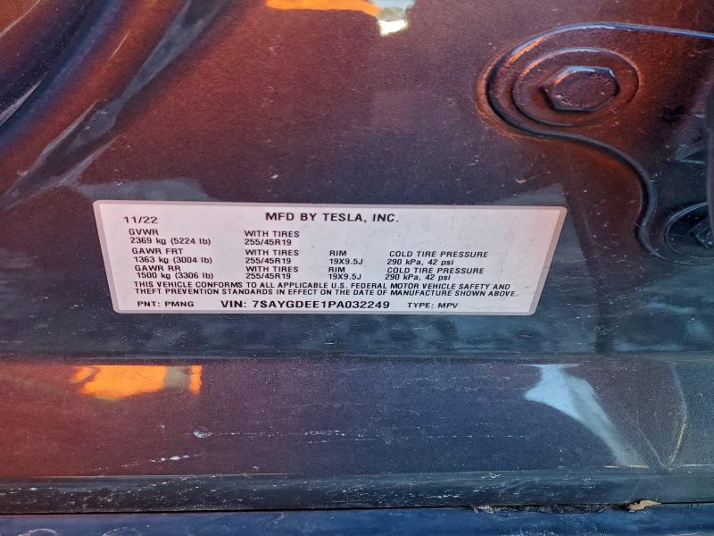 97009805 :رقم المزاد ، 7SAYGDEE1PA032249 vin ، 2023 Tesla Model Y مزاد بيع