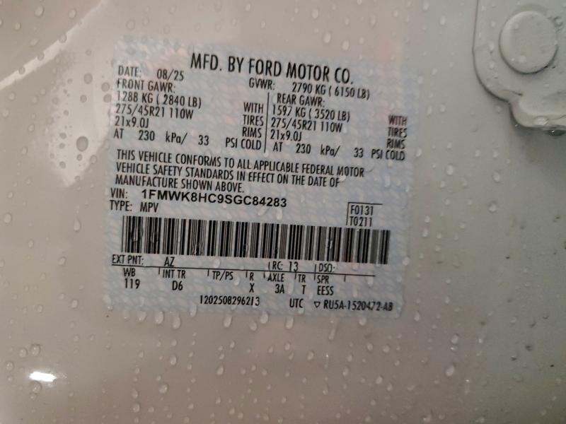 2025 Ford Explorer მანქანა იყიდება აუქციონზე, vin: 1FMWK8HC9SGC84283, აუქციონის ნომერი: 97578995