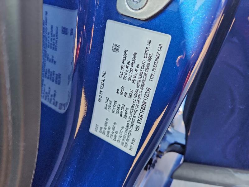 Продаж на аукціоні авто 2022 Tesla Model 3, vin: 5YJ3E1EB3NF173339, номер лоту: 95000145