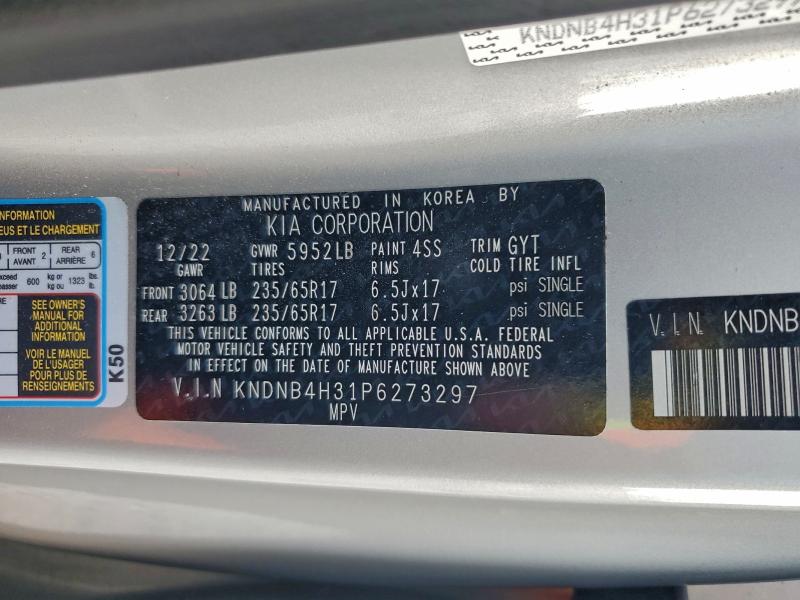 Продаж на аукціоні авто 2023 Kia Carnival, vin: KNDNB4H31P6273297, номер лоту: 98485535