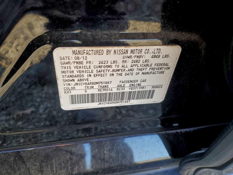 Продажа на аукционе авто 2013 Infiniti G37, vin: JN1CV6AR6DM751667, номер лота: 96609805