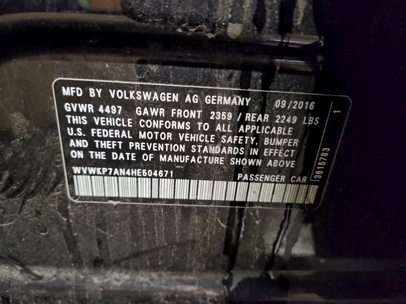 Aukcja sprzedaży 2017 Volkswagen Cc, vin: WVWKP7AN4HE504671, numer aukcji: 96201975