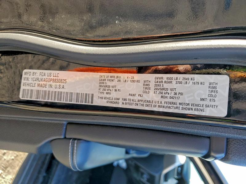 Aukcja sprzedaży 2023 Jeep Grand Cherokee, vin: 1C4RJKAG0P8830825, numer aukcji: 96184375