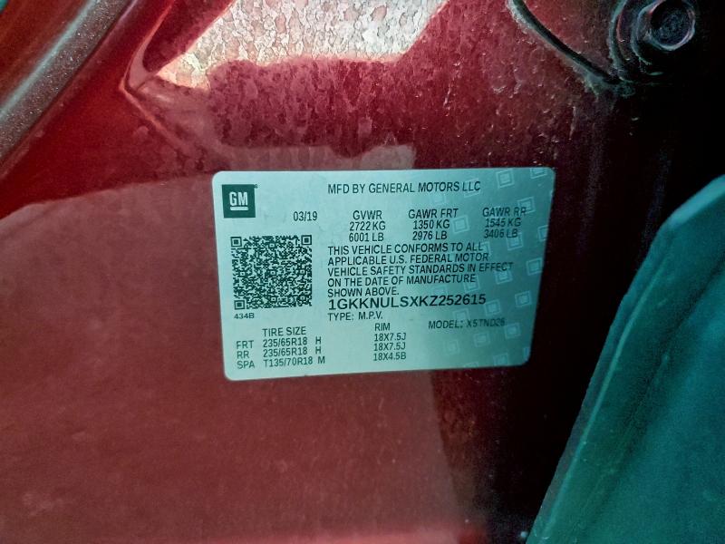 Продаж на аукціоні авто 2019 Gmc Acadia, vin: 1GKKNULSXKZ252615, номер лоту: 96822445