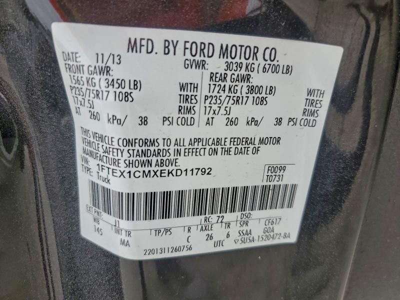 Продажа на аукционе авто 2014 Ford F150, vin: 1FTEX1CMXEKD11792, номер лота: 95466715