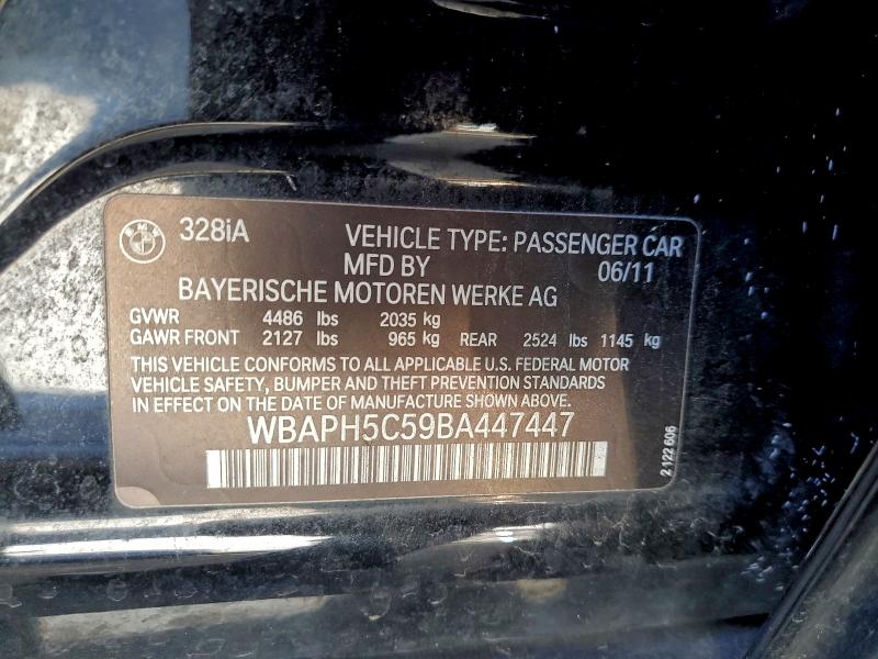 Aukcja sprzedaży 2011 Bmw 328, vin: WBAPH5C59BA447447, numer aukcji: 97645535