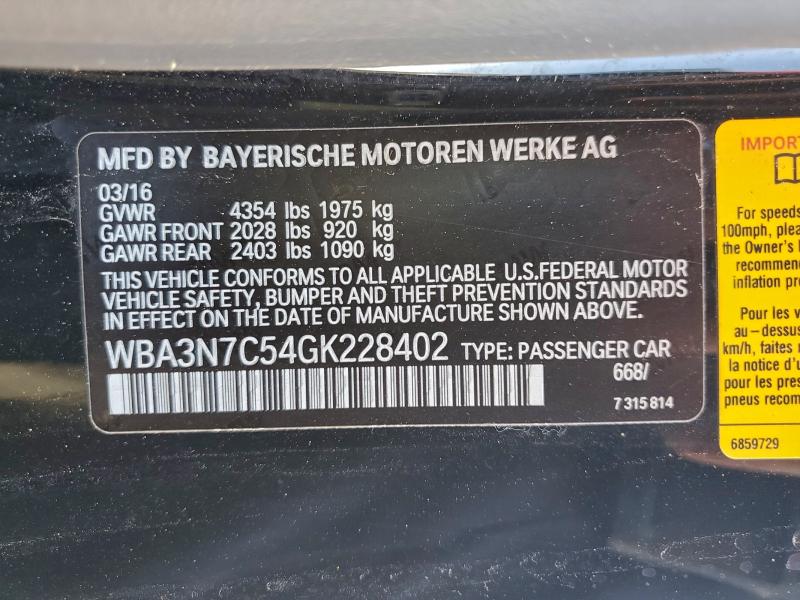 Aukcja sprzedaży 2016 Bmw 428, vin: WBA3N7C54GK228402, numer aukcji: 95173015