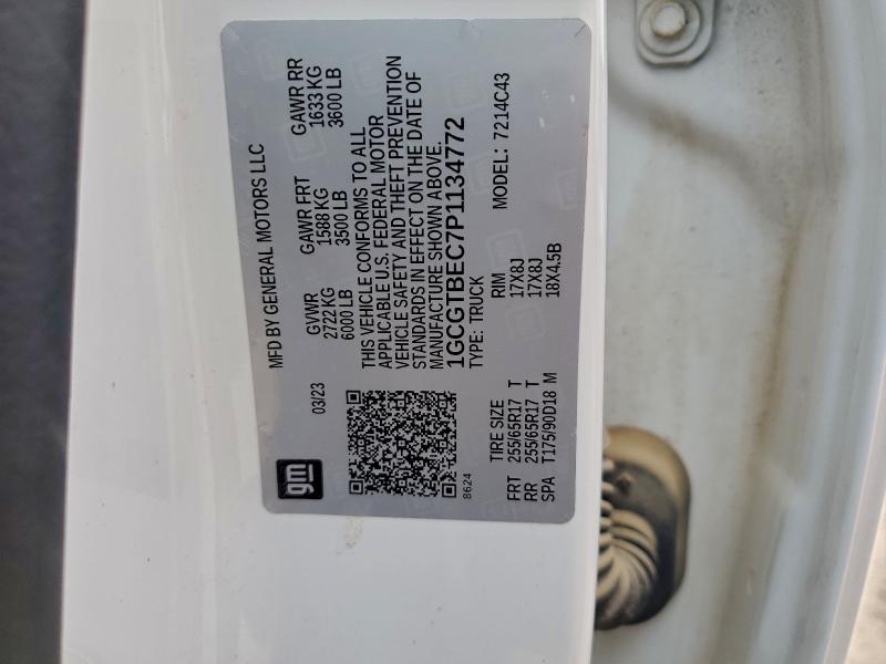 Продаж на аукціоні авто 2023 Chevrolet Colorado, vin: 1GCGTBEC7P1134772, номер лоту: 94157615