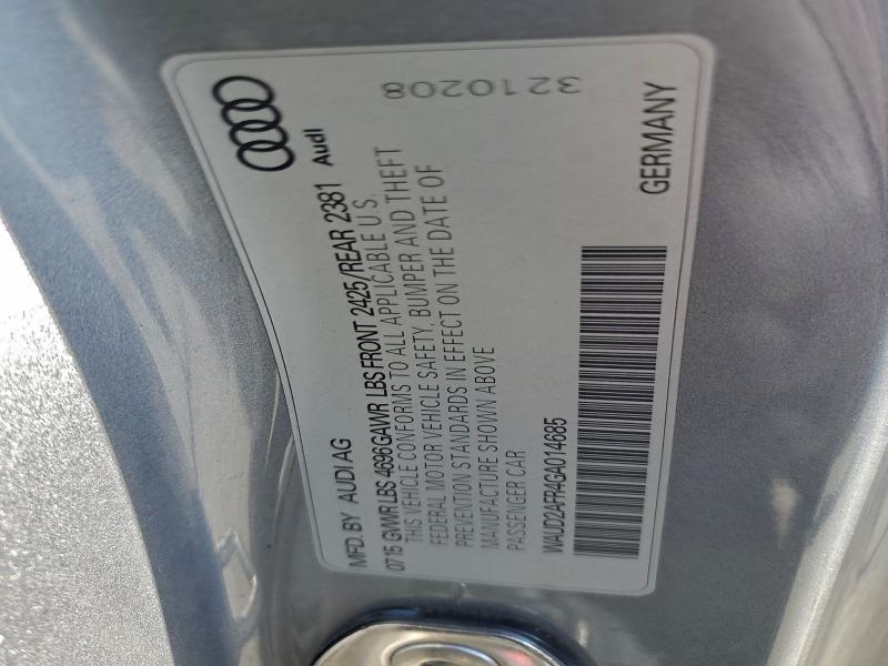Продажа на аукционе авто 2016 Audi A5, vin: WAUD2AFR4GA014685, номер лота: 95189005