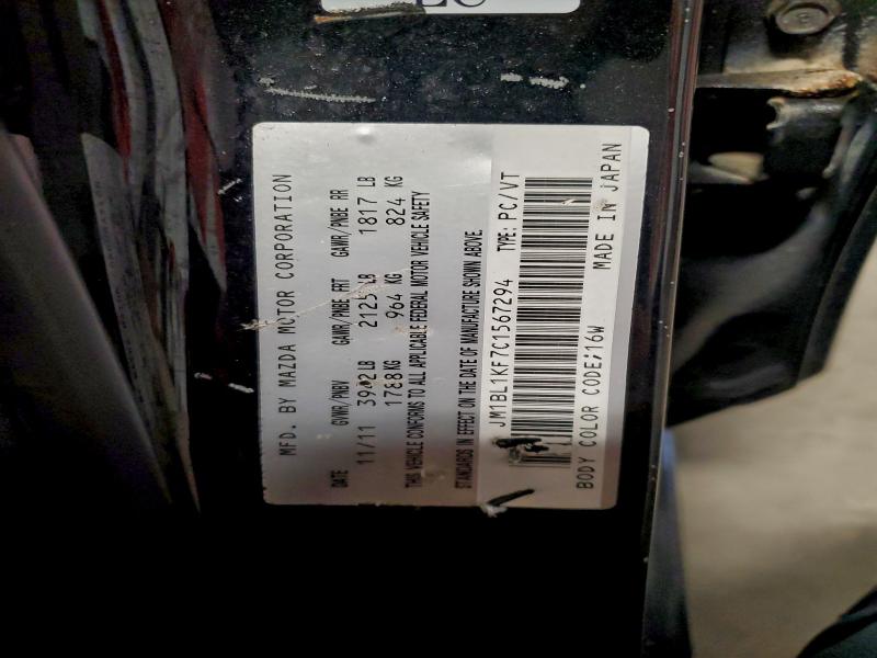 Auction sale of the 2012 Mazda 3, vin: JM1BL1KF7C1567294, lot number: 96772585