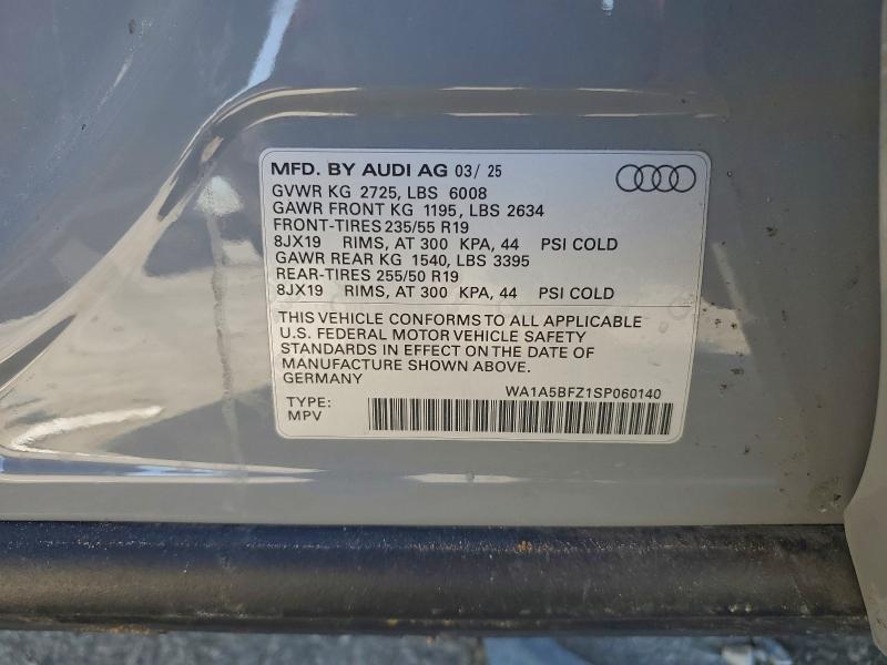 96614625 :رقم المزاد ، WA1A5BFZ1SP060140 vin ، 2025 Audi Q4 E-tron مزاد بيع