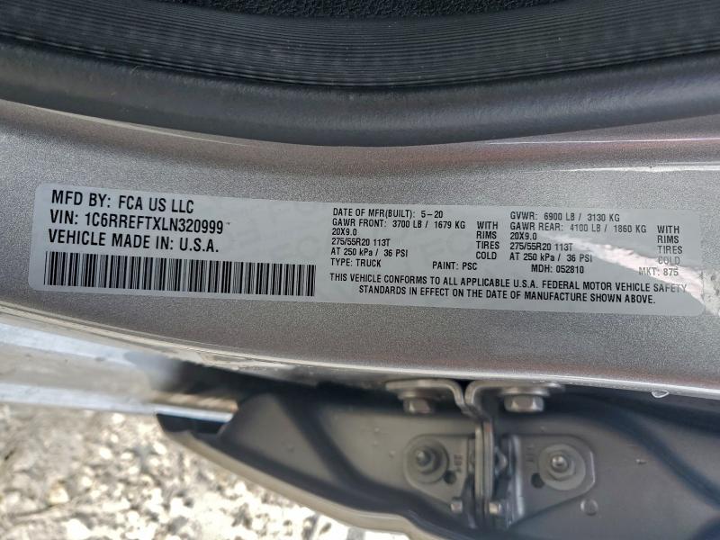 Продажа на аукционе авто 2020 Ram 1500, vin: 1C6RREFTXLN320999, номер лота: 95219675