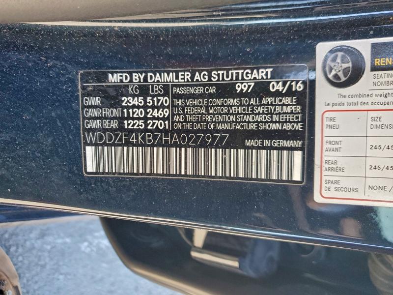 2017 Mercedes-benz E მანქანა იყიდება აუქციონზე, vin: WDDZF4KB7HA027977, აუქციონის ნომერი: 96996785